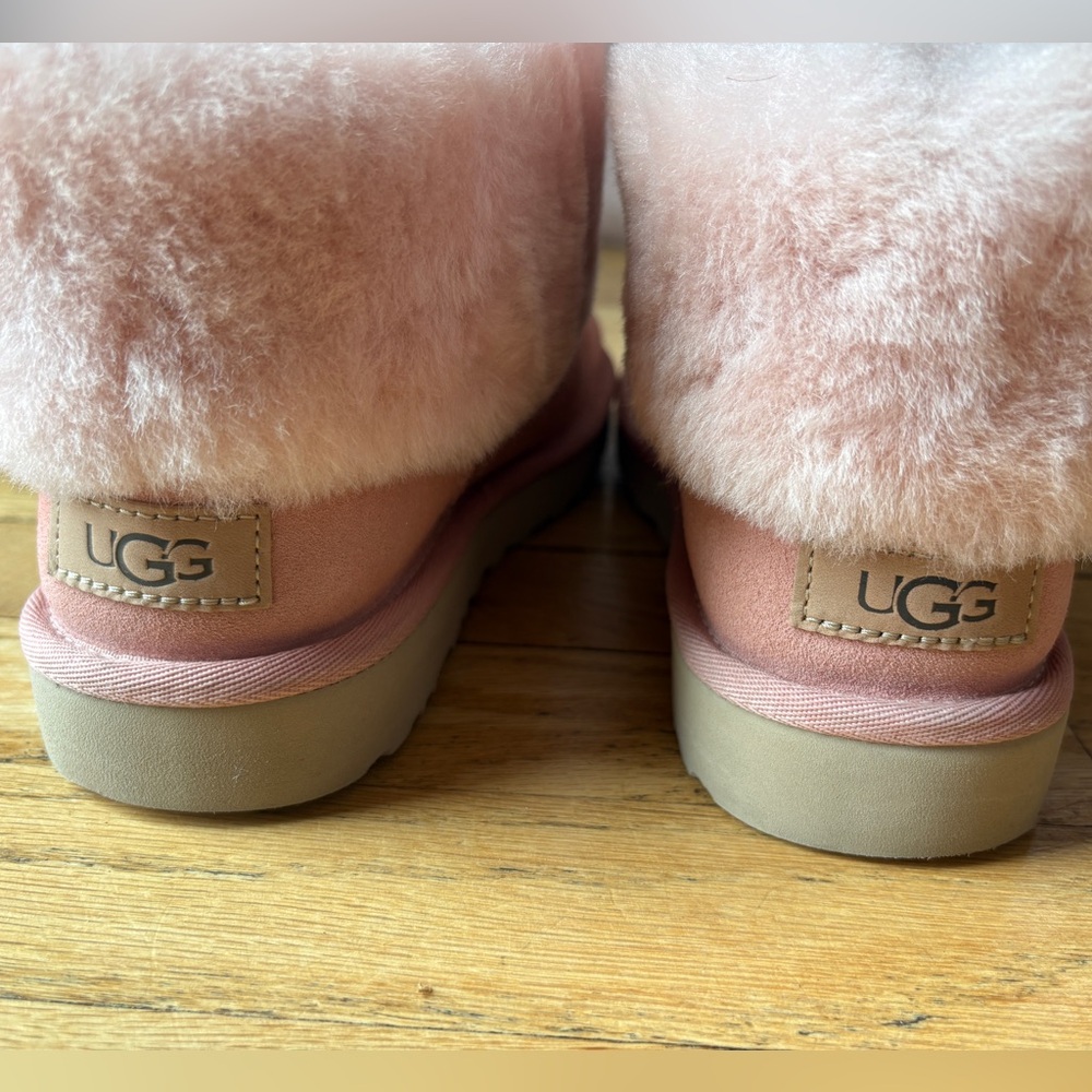 UGG Pink Fur-Lined Women's Boots - Picture 3 of 9